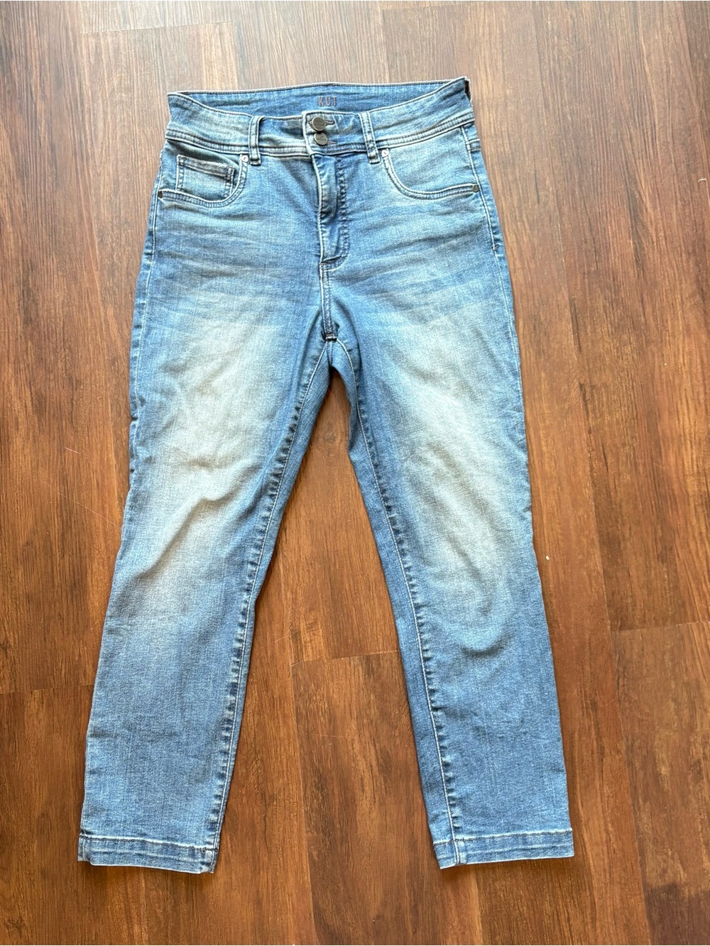 Kut from the Kloth Fab Ab Crop Straight Leg Jeans Coastal Light Wash Capsule 2 - Picture 2 of 8